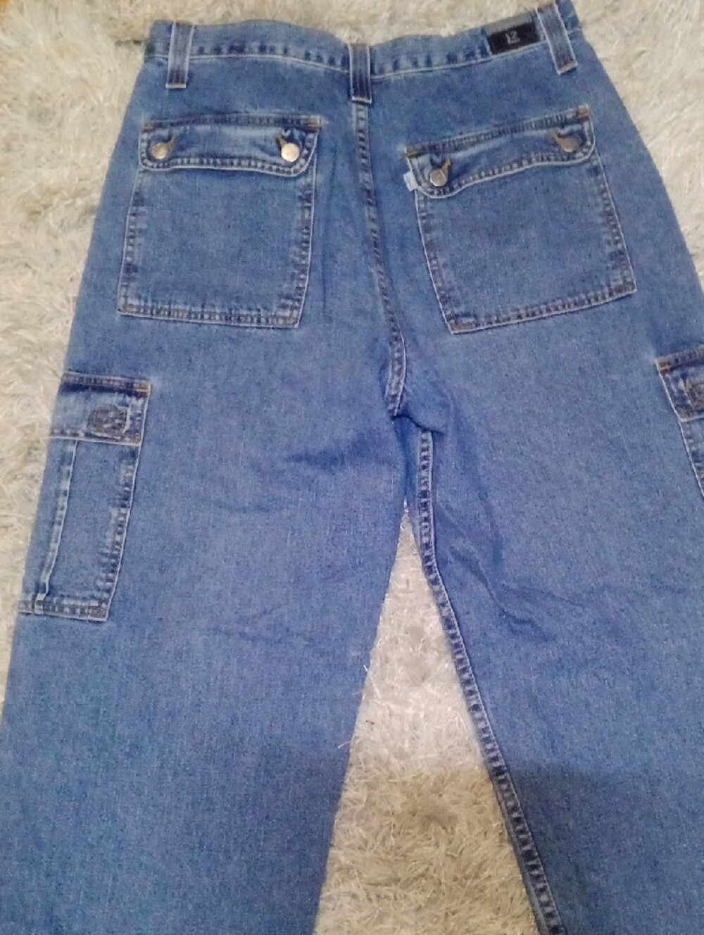 VTG 90S Levi's L2 Cargo Wide Leg Women's 11 Baggy Skaters Rave Y2K (RARE) - Picture 3 of 7